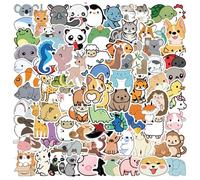 100PCS Cute Animal Stickers,Waterproof Kawaii Sticker,Unique Illustration Colourful Animal Stickers, Aesthetic Vinyl Sticker for Scrapbooking Water Bottles,Laptop,Computer,Car,Luggage (Style 2)
