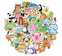 100PCS Cute Animal Stickers, Waterproof Vinyl Cartoon Decals for Water Bottles Laptops Scrapbooks Phone Cases Skateboards, Fun Gift Pack for Kids Animal Lovers DIY Crafts