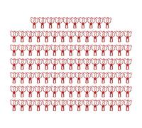 100Pcs Cute Bear Hollow Metal Clips, Small Paper Clips with Strong Clamping Force, Office Document Clips for Certificates Tickets and Crafts (Red)