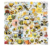100Pcs Cute Bee Stickers Laptop Car Scrapbook Phone Skateboard Suitcase Luggage Bike Funny Bees Animal Vinyl Waterproof Aesthetic Personalised Stickers for Teens Boys Girls Adults