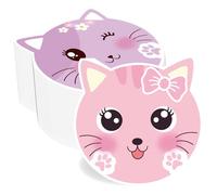 100Pcs Cute Cat Birthday Party Paper Napkins, Pink Purple Cat Paw Print Paper Napkins, for Kids Pet Cat Birthday Party Supplies (6.5 x 6.5 Inches, 100 Pack)