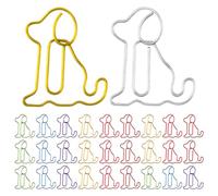 100pcs Cute Dog Shape Metal Paper Clips, Novelty Bookmark for Notes | Smooth Edges, Page-friendly Grip, Compact Portable Design, for Teachers, Crafters, Home Use, and Holiday Card Random Color