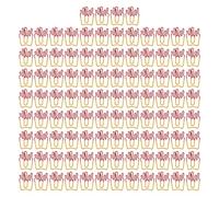 100Pcs Cute French Fries Shape Paper Clips, Metal Paperclips with Electroplating Process, Lightweight Mini Office Clips for Document Organization and Bookmarking