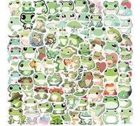 100PCS Cute Frog Stickers- Durable Waterproof Vinyl Decals for Teens & Adults, Perfect for Laptops, Water Bottles, Journals, Vision Boards, Scrapbooks, Gift for Kids Teens Birthday Party Decor