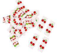 100pcs Cute Fruit Sewing Label, Fold Woven Fabric Label Tags Bulk Embroidered Sew on Applique for Handmade Knitting Crocheting Quilting Gift Wrapping DIY Accessories ((Cherry)