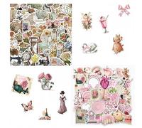 100pcs Cute Pink Sticker Pack Coquette Stickers Waterproof PVC Aesthetic Stickers for Girls Kawaii Decals for Laptop Water Bottle Phone Guitar Decoration Journal & Scrapbook (B)