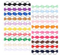 100Pcs Cute Puppy Dog Bowknot Hair Tie Comfortable Multiple Color Sweet Bow Rubber Band for Baby Girl Pet Dog