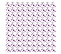 100pcs Cute Rabbit Shape Mini Clips, Metal Paper Clamps with Strong Clamping Force, Hollow Bunny Design Small Clips for Office Documents and Crafts (Purple)