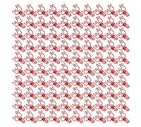 100pcs Cute Rabbit Shape Mini Clips, Metal Paper Clamps with Strong Clamping Force, Hollow Bunny Design Small Clips for Office Documents and Crafts (Red)