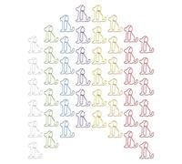 100pcs Cute Sitting Dog Paper Clips for Office and School Use Metal | Novelty Metal Finish, Smooth Edges, Planner Pages and Holiday Cards, Scrapbooking, Tidy Documents Random Color