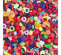 100pcs Cute Slime Charms Mixed Set Resin Flatback for DIY Craft Making and Ornament Scrapbooking Beads Assorted Candy Fruit Cake Resin Christmas Gifts Trellis Resin Ornament Kit Making Supplies
