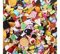 100pcs Cute Slime Charms Mixed Set Resin Flatback for DIY Craft Making and Ornament Scrapbooking Beads Assorted Candy Fruit Cake Resin Christmas Gifts Trellis Resin Ornament Kit Making Supplies