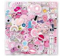 100Pcs Cute Stickers, Preppy Stickers, Waterproof Vinyl Stickers, Pink Cute Stickers Pack, Kawaii Stickers Self-Adhesive Aesthetic Decals, for Laptops, Water Bottles, Scrapbooking, Journaling, Luggage