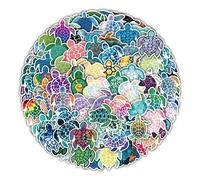100Pcs Cute Tortoise Stickers Laptop Car Scrapbook Phone Skateboard Sea Turtle Cartoon Ocean Animal Stickers Vinyl Waterproof Aesthetic Personalised Stickers for Teens Boys Girls Adults Children