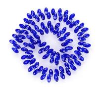 100pcs Czech 12mm Faceted Teardrop Briolette Crystal Glass Loose Beads Pendant Drop Spacer Cobalt Blue for DIY Jewelry Making CCT2-25