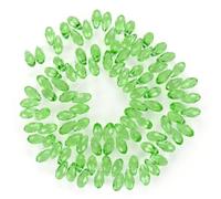100pcs Czech 12mm Faceted Teardrop Briolette Crystal Glass Loose Beads Pendant Drop Spacer Peridot Green for DIY Jewelry Making CCT2-16