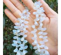 100pcs Czech 12mm Faceted Teardrop Briolette Crystal Glass Loose Beads Pendant Drop Spacer White Opal for DIY Jewelry Making CCT2-34
