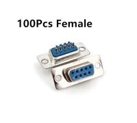 100Pcs D-SUB DB9 Male Female RS232 Serial Port 2 Row 9Pin Solder Type Plug Connector AUOQKQUT(100Pcs Female)