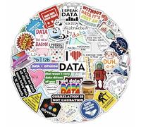 100Pcs Data Science Stickers for Water Bottle, Laptop, Phone - Funny Data Science Gifts for Scientist, Party Favors - Gift for Women & Men