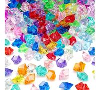100PCS Dazzling Fake Ice Cubes, 28 * 18 mm Acrylic Crushed Ice Rocks,Artificial Ice Table Scatter, Sparkling Fake Crystals, for Vase Fillers,Wedding Party, Arts & DIY Crafts,Props & Food Display