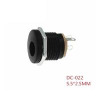 100Pcs DC-022 5.5x2.1MM DC Power 3Pins 5.5 * 2.5mm Screw The Nut DC Connector(100PCS 5.5X2.5MM)