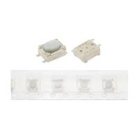 100PCS DC12V 50mA Button Tact Switch SMD 4Pin 3X4X2.5MM White Tactile Tact Push Button Switch Momentary 3 * 4 * 2.5mm IDGTTLDF(Reel Flat Foot)