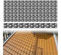 100Pcs Deck Fasteners, Heavy Duty Stainless Steel Decking Clips, Anti-Rust Patio Panel Clips for Composite Panels, Bamboo Wooden Decking Fixing Kit.