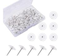 100pcs Decorative Pushpins Set Small Clear Thumb Tacks Set Box Sealed For Ideal For Adults Displaying File Photo Posters Map Pins Black