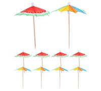100pcs Decorative Umbrella Cocktail Picks for Cupcakes and Mocktails | Paper and Wood Construction, Tropical Beach Party Presentation, Easy Insertion for Bartenders and Bakers