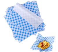100PCS Deli Paper Sheets, 12 x 12 Inch Checkered Greaseproof Sandwich Wrapping Paper for Burger Wrappers