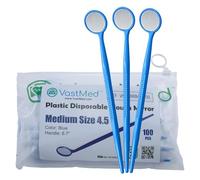 100PCs Dental Grade Disposable Dental Mouth Mirrors by VASTMED | Oral Dental Mirror Plastic Dental Instrument | Anti Fog Mouth Glass Mirror for Teeth with Handles Plastic Tooth Mirror