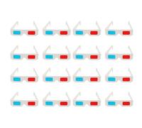 100pcs Disposable 3d Cardboard Glasses for Halloween Season | Paper Red Blue Lenses, Lightweight White Frames, Adults Boys and Girls Movie Viewing and Gaming