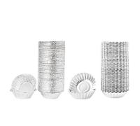 100pcs Disposable Aluminium Foil Tart Tins,Mini Pie Moulds for Mince Pies,Quiches & Cupcakes,Stackable Baking Cups(50pcs Shallow+50pcs Flower)