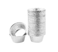 100pcs Disposable Aluminium Foil Tart Tins,Mini Pie Moulds for Mince Pies,Quiches & Cupcakes,Stackable Baking Cups(100pcs deep Bottom)