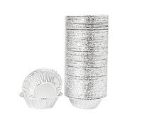 100pcs Disposable Aluminium Foil Tart Tins,Mini Pie Moulds for Mince Pies,Quiches & Cupcakes,Stackable Baking Cups(100pcs Shallow Bottom)