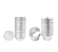 100pcs Disposable Aluminium Foil Tart Tins,Mini Pie Moulds for Mince Pies,Quiches & Cupcakes,Stackable Baking Cups(50pcs Shallow+50pcs deep)