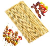 100Pcs Disposable Bamboo Skewers Sticks, Natural Barbecue Skewers 30CM/11.81IN, Wooden Kebab Skewers/Marshmallow Sticks/Cocktail Sticks, for Parties