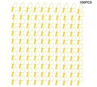 100Pcs Disposable Cable Zip Ties Anti Theft Self Locking Tie Suitcase Shoes Bag Label Tag (Yellow)