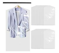 100PCS Disposable Clear Garment Cover Bags, 60 x 100 cm Plastic Dustproof Clothes Covers, Waterproof and Hanging, Transparent Dustproof Bags for Dry Cleaners and Clothes, Jackets, Shirts