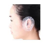 100pcs Disposable Hair Dyer Ear Protector Covers Shower Caps for Ears Clear