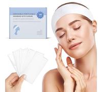100PCS Disposable Headbands for Spa Non-woven Fabric Spa Headband for Women Individually Elastic Headband Wrap with Adjustable Magic Tape for Estheticians Makeup Artists & Salon Professionals