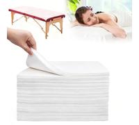 100Pcs Disposable Massage Sheets, Large Massage Table Bed Sheet, Waterproof Soft Non-Woven Fabric Bed Cover for Spa, Massage Therapy, Beauty Salon, Tattoo, Hotels, Esthetician (180 x 80 cm, White