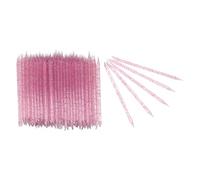 100pcs Disposable Nail Cuticle Pusher Double End Sticks One end has a Bevel Angle and The Other end is Pointed for Nail Cleaning and Care Makeup Artists Plastic (Rojo púrpura)