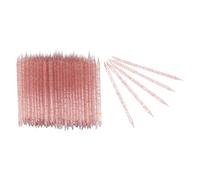 100pcs Disposable Nail Cuticle Pusher Double End Sticks One end has a Bevel Angle and The Other end is Pointed for Nail Cleaning and Care Makeup Artists Plastic (Rojo)