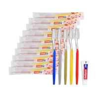 100pcs Disposable Toothbrushes with Toothpaste (5 Colors)
