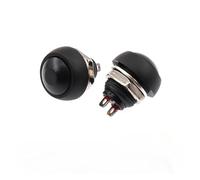 100PCS DIY 12mm Momentary Waterproof Push Button Switch Horn Blue White Green Red Yellow Black 1A 250V Self-reset IDGTTLDF(Reset Black)