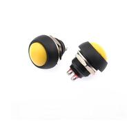100PCS DIY 12mm Momentary Waterproof Push Button Switch Horn Blue White Green Red Yellow Black 1A 250V Self-reset IDGTTLDF(Reset Yellow)