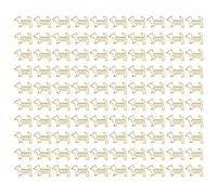 100pcs Dog Shape Paper Clips Creatively Cute Plated Metal Bookmark Paper Clips for Students Stationery Office Use (Gold)