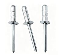 100PCS Double Drum Aluminum Blind Rivets with Iron Mandrel, 6.4mm | Dome Head Pop Rivets for Metal, Furniture, Car, Ships, Motor Vehicles, Mechanical(6.4x10mm)