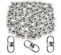 100pcs Double End Design Swivel Key Ring Connector, Double Opening Swivel Clasp Swivel Joint Pendant Clasp Lanyard Key Ring Backpack Jewellery Keychain DIY Craft Making Accessories
